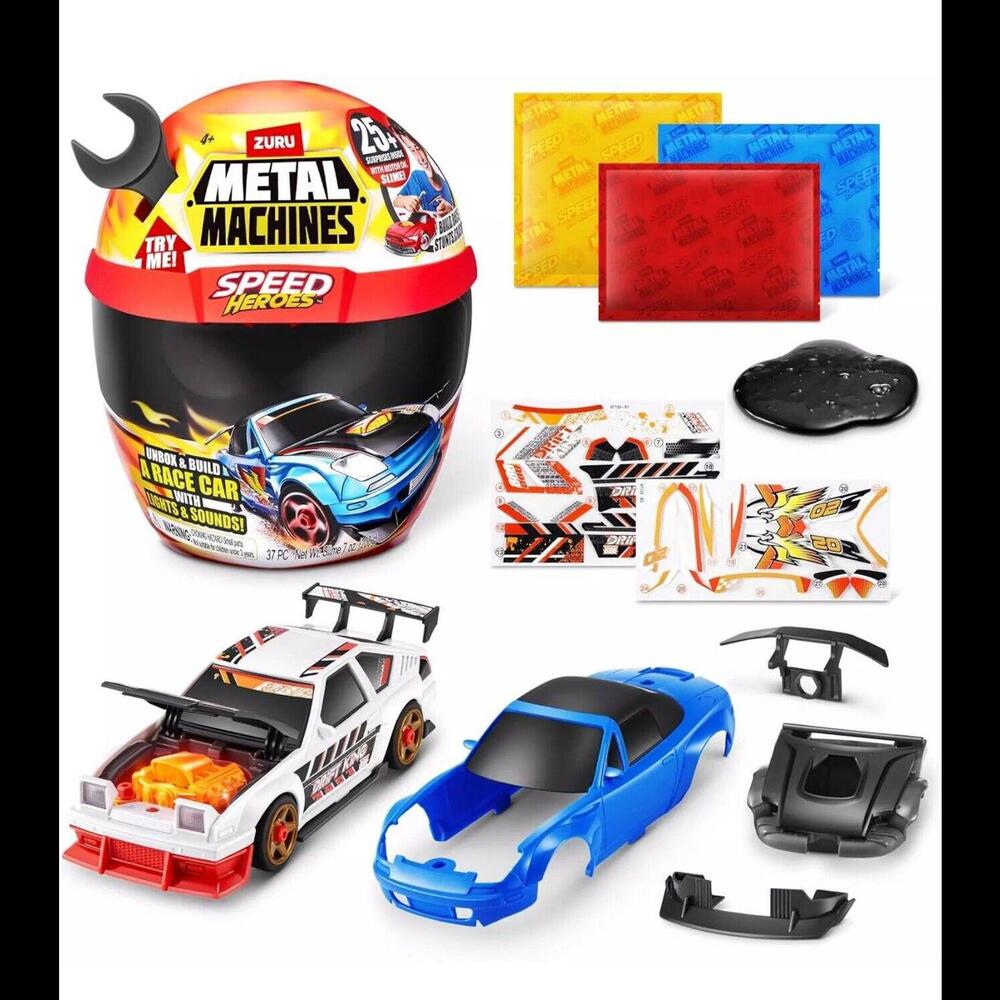 Zuru Metal Machines Speed Heroes  Pack‎ Race Car Build Stunt Crash
